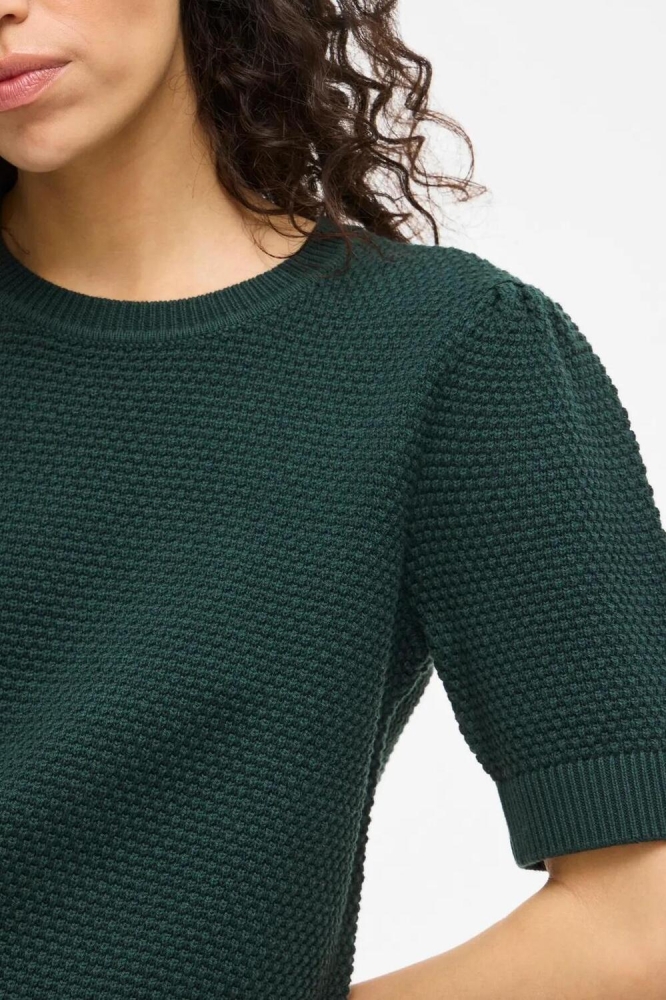 VIDALO O-NECK S/S KNIT TOP - NOOS 14084421 Ponderosa Pine